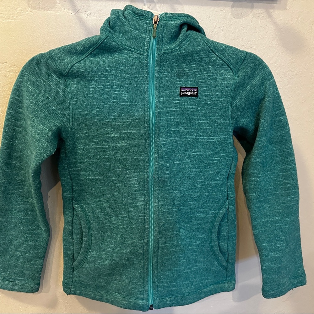 Little Girls Patagonia Kids' Green Full-Zip Hoodie M 10